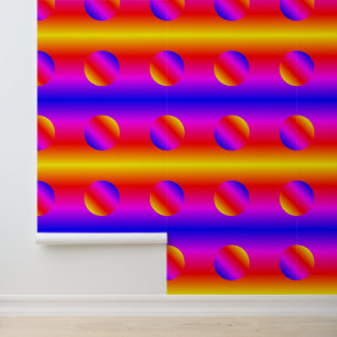 Rainbow Color Neon Strip und Circles Art Pattern Tapete