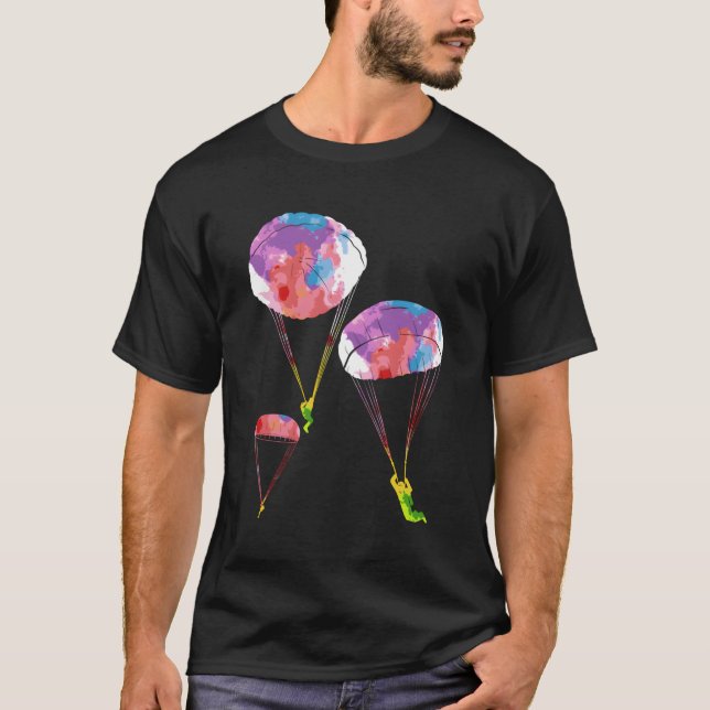 Rainbow Color Parachute Skydiver Skydiver T-Shirt (Vorderseite)
