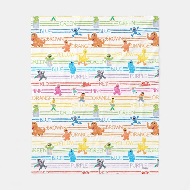 Rainbow Color Sesame Pals Muster Fleecedecke (Vorderseite)