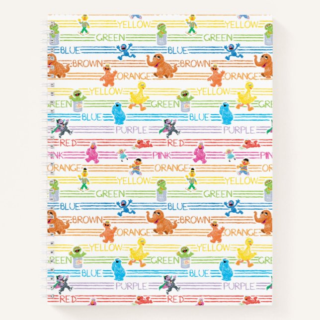 Rainbow Color Sesame Pals Muster Notizbuch (Vorderseite)