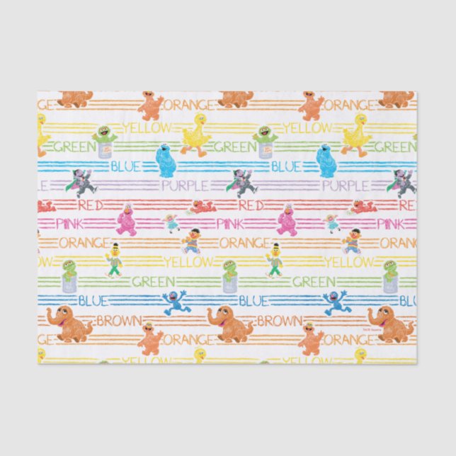 Rainbow Color Sesame Pals Muster Seidenpapier (Vorderseite)
