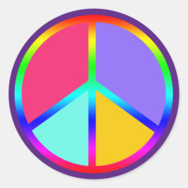 Rainbow Color Sie passen Ihr Friedenszeichen an Runder Aufkleber