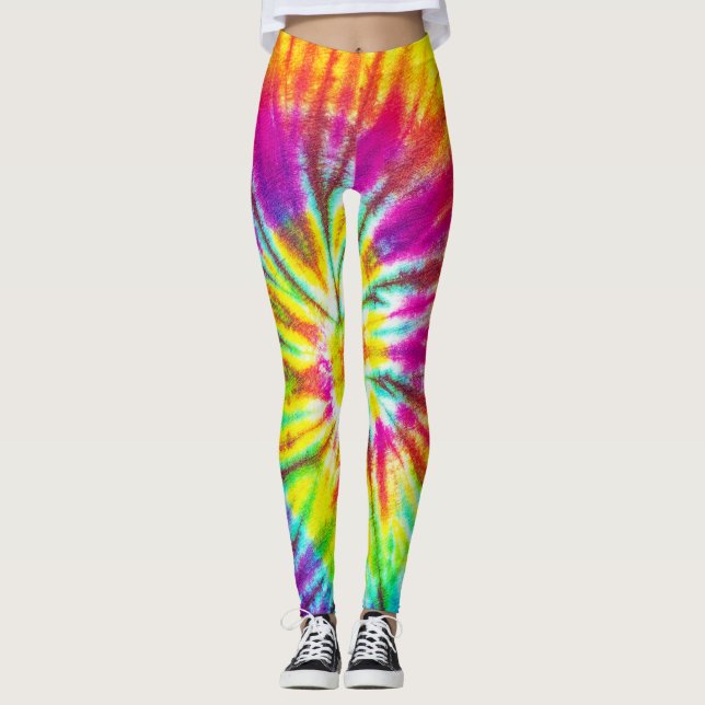 Rainbow color spiral pattern leggings (Vorderseite)