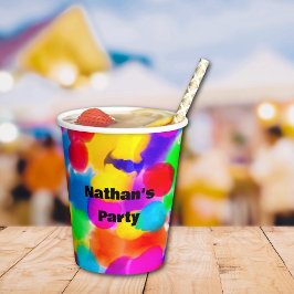 Rainbow Color Splash Personalisiert Pappbecher