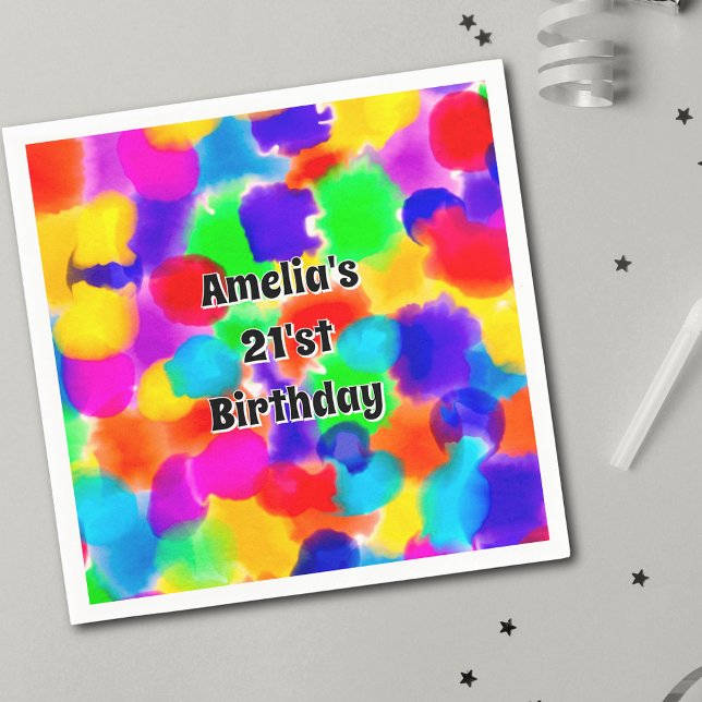 Rainbow Color Splash Personalisiert Serviette (Von Creator hochgeladen)
