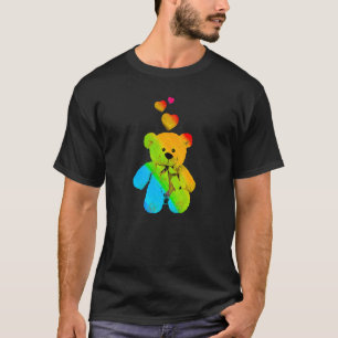 Rainbow Color Teddy Bär mit Herz-Colorful 2 T-Shirt