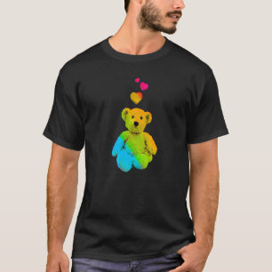 Rainbow Color Teddy Bär mit Herz-Colorful 4 T-Shirt