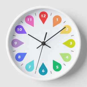 Rainbow Color Wheel Modern Artist Wall Clock Kids Uhr