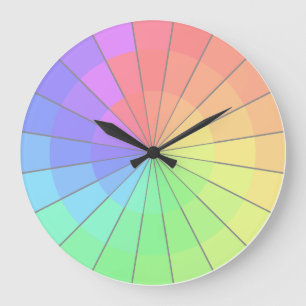Rainbow Color Wheels Artists Clock Große Wanduhr