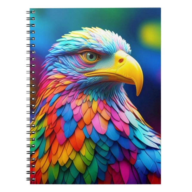 Rainbow Colored Bald Eagle-654568 Notizblock (Vorderseite)