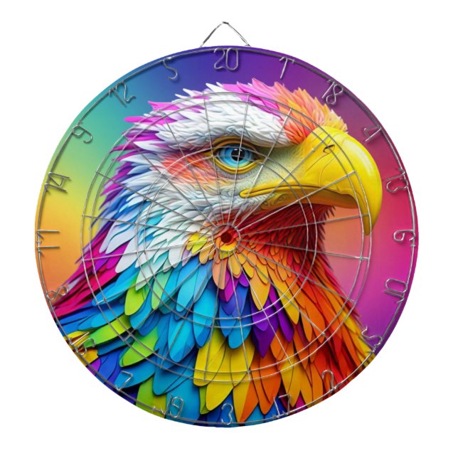 Rainbow Colored Bald Eagle-65456 Dartscheibe (vorne)