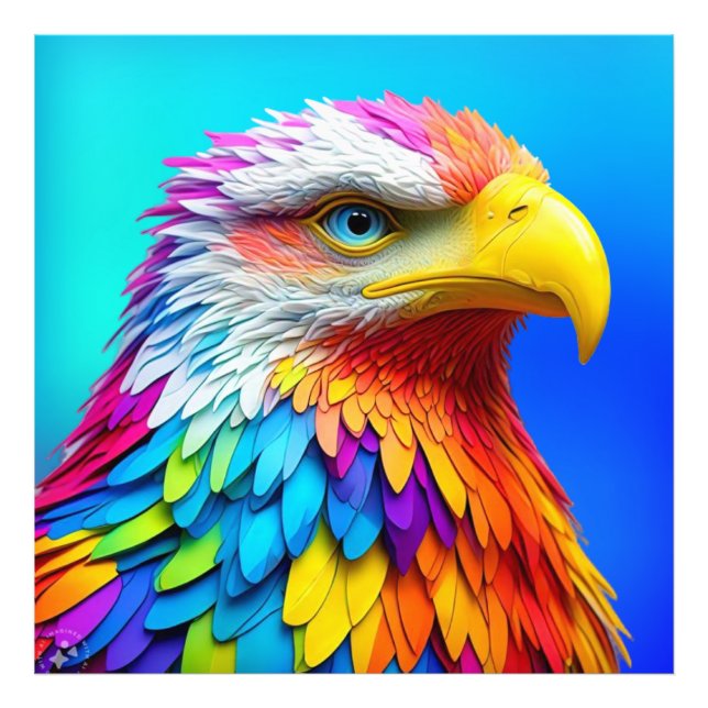 Rainbow Colored Bald Eagle-65456 Fotodruck (Vorne)