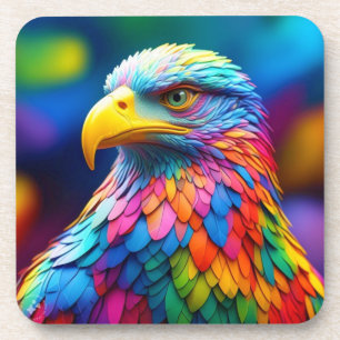 Rainbow Colored Bald Eagle-65456 Getränkeuntersetzer