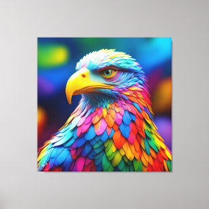 Rainbow Colored Bald Eagle-65456 Leinwanddruck
