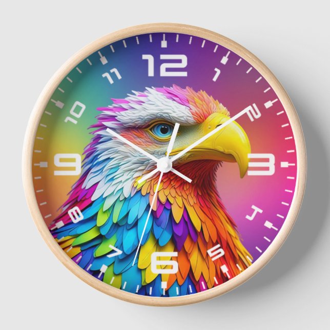 Rainbow Colored Bald Eagle-65456 Uhr (Vorderseite)