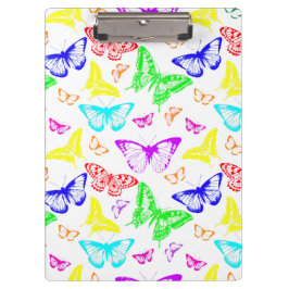 Rainbow Colored Butterflies Flying Klemmbrett
