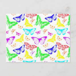 Rainbow Colored Butterflies Flying Postkarte