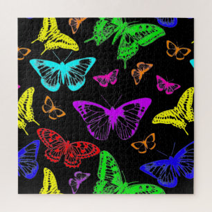 Rainbow Colored Butterflies Flying Puzzle
