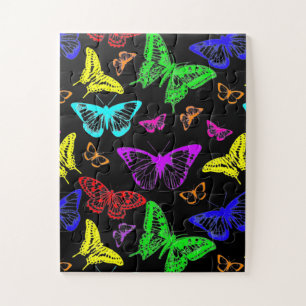 Rainbow Colored Butterflies Flying Puzzle