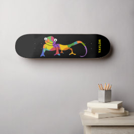 Rainbow Colored Cartoon Chameleon Personalisiert Skateboard