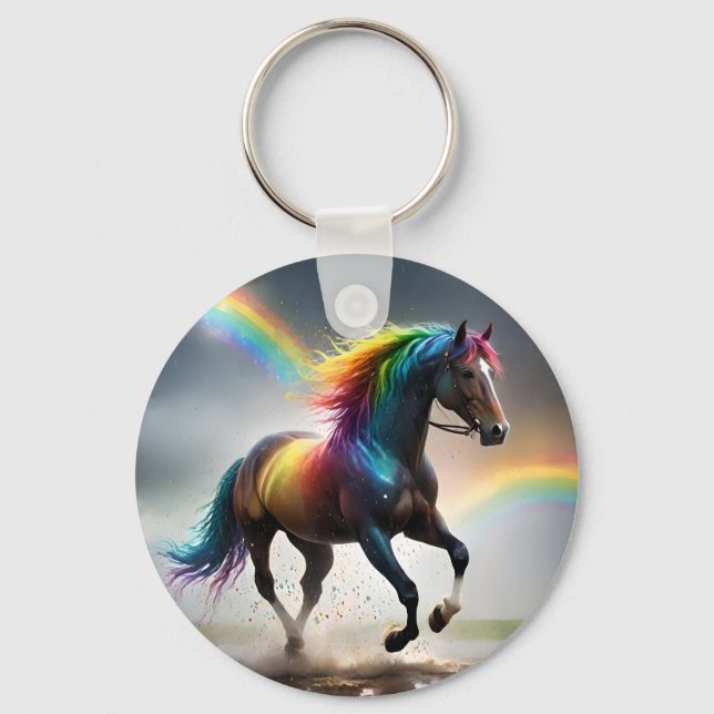 Rainbow Colored Fantasy Horse, Schlüsselanhänger (Vorderseite)
