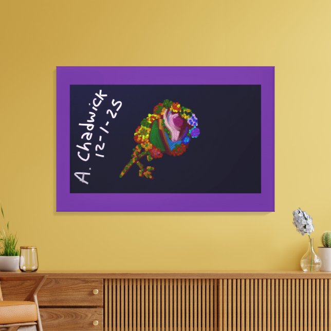 Rainbow Colored Floral Leinwanddruck (Insitu (Wohnzimmer))