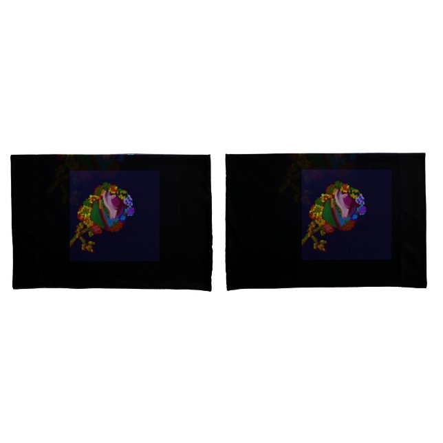 Rainbow Colored Floral Pillowcases Kissenbezug (Vorderseite-Set)