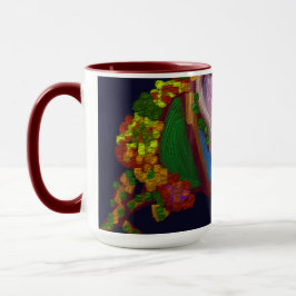 Rainbow Colored Floral  Tasse