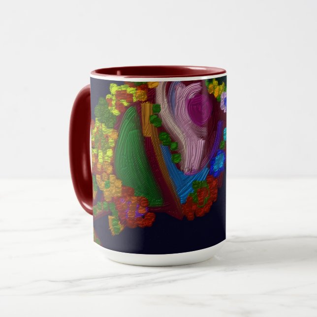 Rainbow Colored Floral  Tasse (Vorderseite Links)