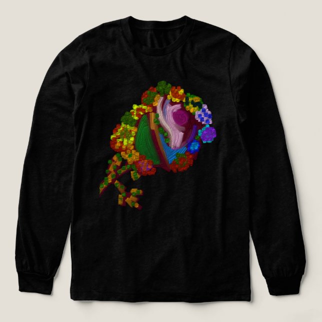 Rainbow Colored Floral Tri-Blend Shirt (Design Vorderseite)