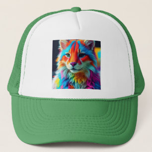 Rainbow Colored Furry Cat-68587 Truckerkappe