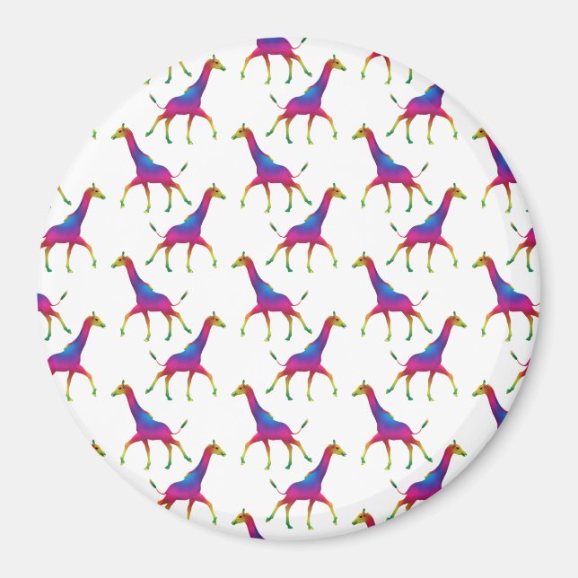 Rainbow Colored Giraffe Magnet (Vorne)