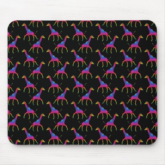Rainbow Colored Giraffe Mousepad (Vorne)