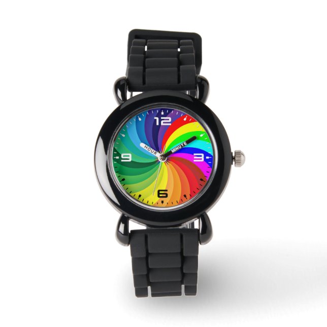Rainbow Colored Mandala-46556 Armbanduhr (Vorderseite)