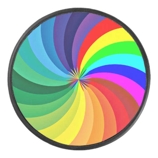 Rainbow Colored Mandala-46556 Eishockey Puck (Vorderseite)
