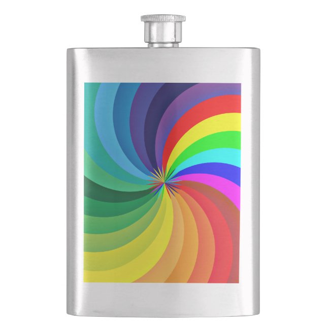 Rainbow Colored Mandala-46556 Flachmann (Vorderseite)