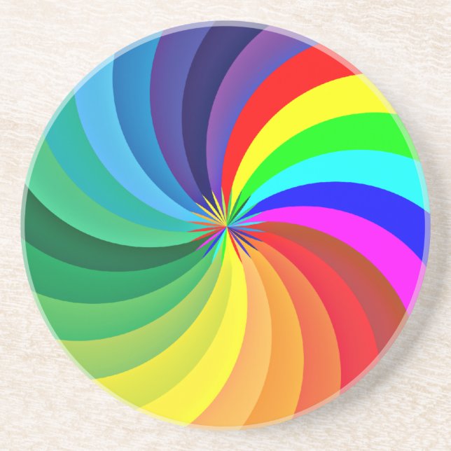 Rainbow Colored Mandala-46556 Getränkeuntersetzer (Vorne)