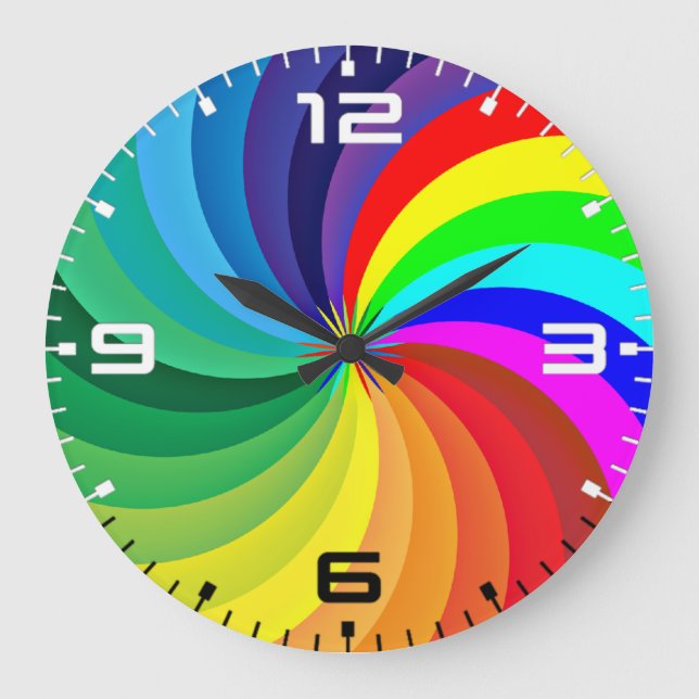 Rainbow Colored Mandala-46556 Große Wanduhr (Vorderseite)