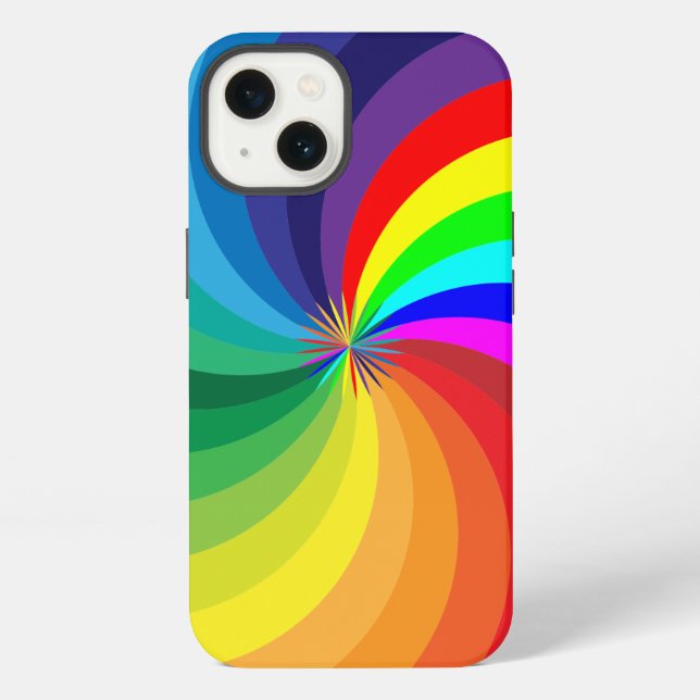 Rainbow Colored Mandala-46556 iPhone Hülle (Rückseite)