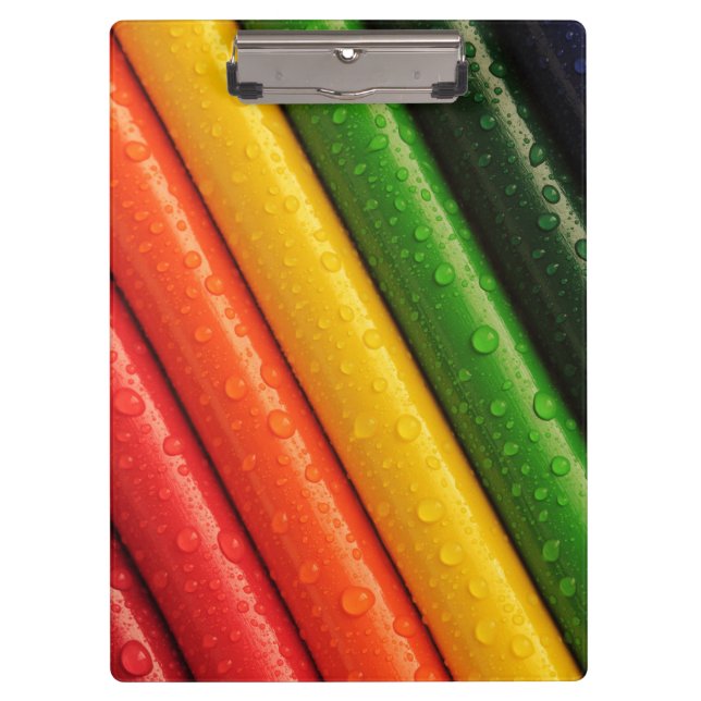 Rainbow Colored Pencils Klemmbrett (Vorderseite)