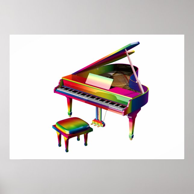 Rainbow Colored Piano Poster (Vorne)