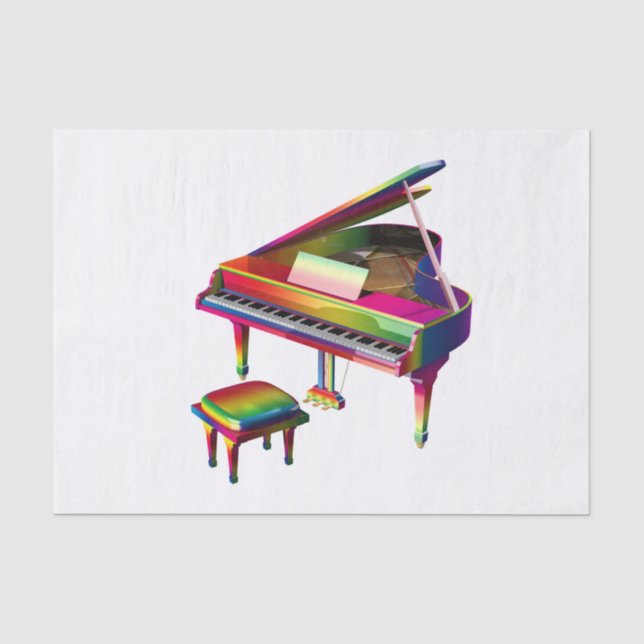 Rainbow Colored Piano Seidenpapier (Vorderseite)