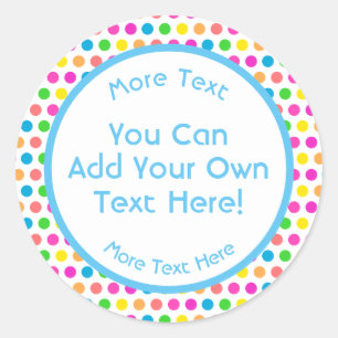 Rainbow Colored Polka Dots Fun Happy Pattern Runder Aufkleber