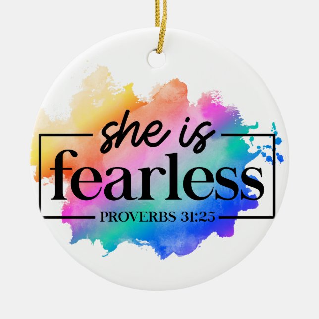 RAINBOW COLORED SIE IST ANGST KERAMIK ORNAMENT (Vorne)