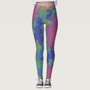 Rainbow Colored Spiral Fraktal Design Leggings