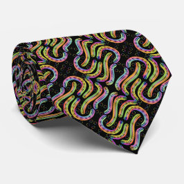 Rainbow Colored String Rope Repeating Pattern Krawatte