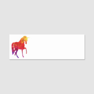 Rainbow Colored Unicorn Fun Art Namensschild