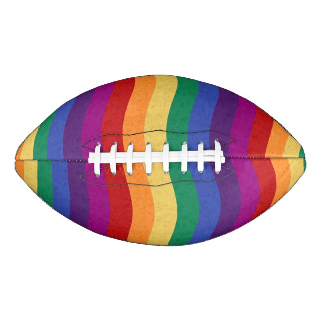 Rainbow Colored Wavy Lines Football (Vorderseite)