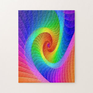Rainbow Colorful Abstract Design Schwierigkeit Puzzle