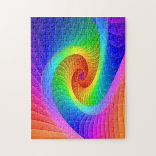 Rainbow Colorful Abstract Design Schwierigkeit Puzzle (Vertikal)